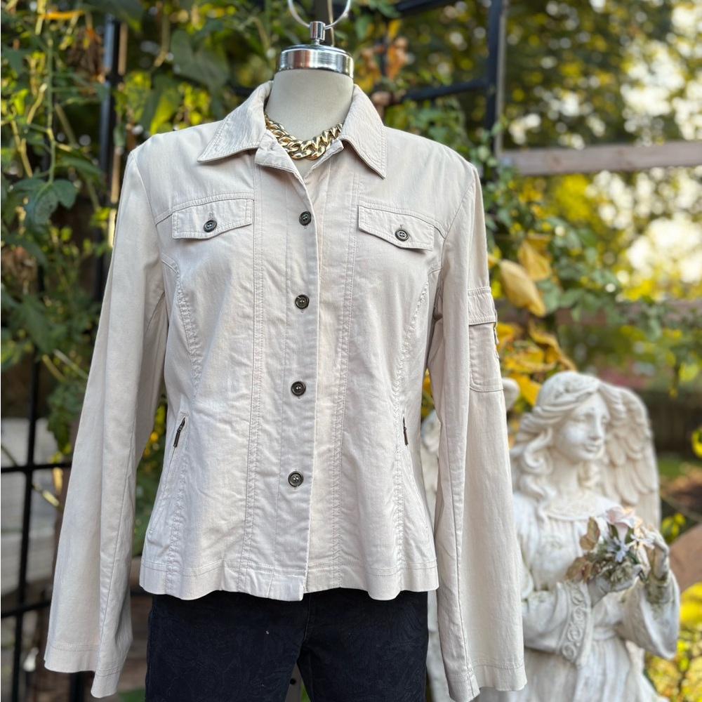 DALIA CASUAL Women's Cream Jean Jacket Size 10